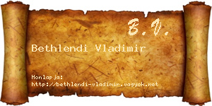 Bethlendi Vladimir névjegykártya